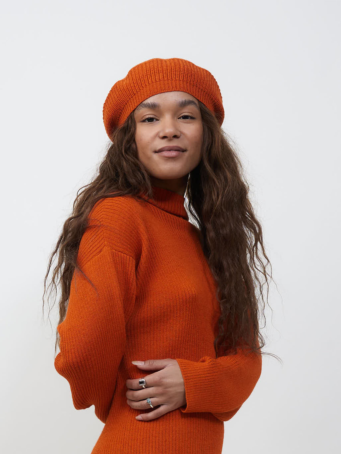 Petra Beret Hat Orange Flame La Femme Rousse